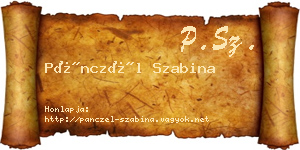 Pánczél Szabina névjegykártya