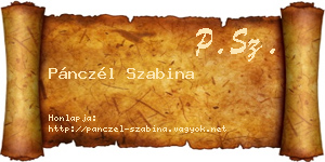Pánczél Szabina névjegykártya